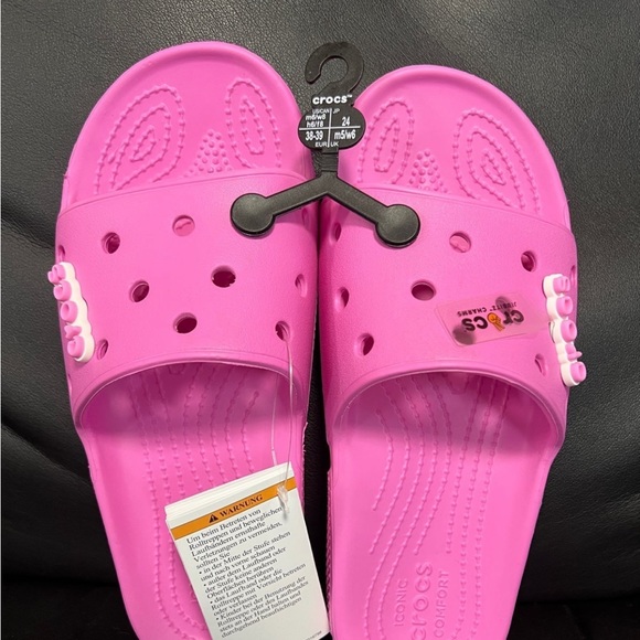 CROCS Shoes New Classic Crocs Slides Taffy Pink Rose Poshmark
